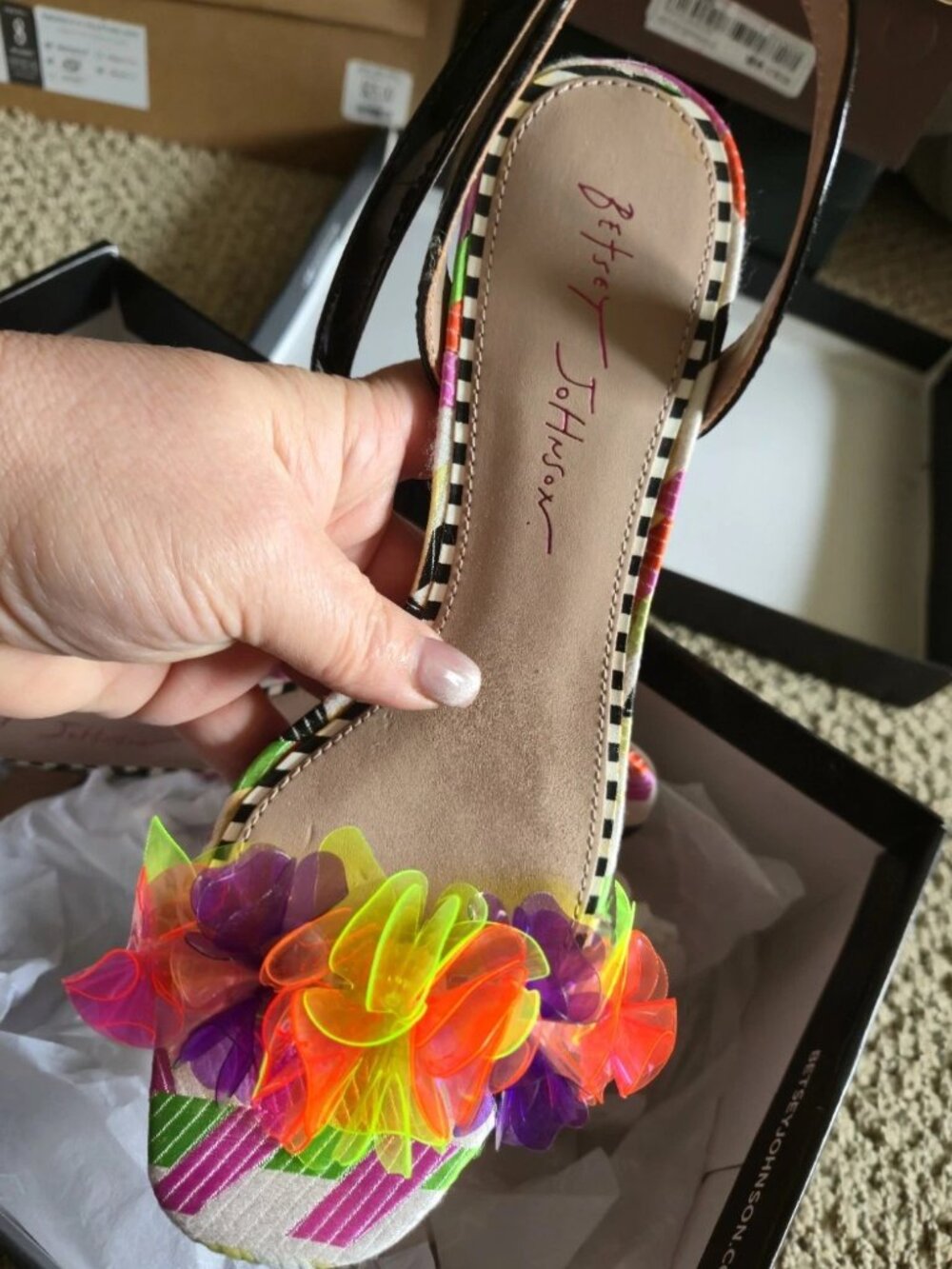 Betsey Johnson Strappy Heels Size 7M - Picture 5 of 5